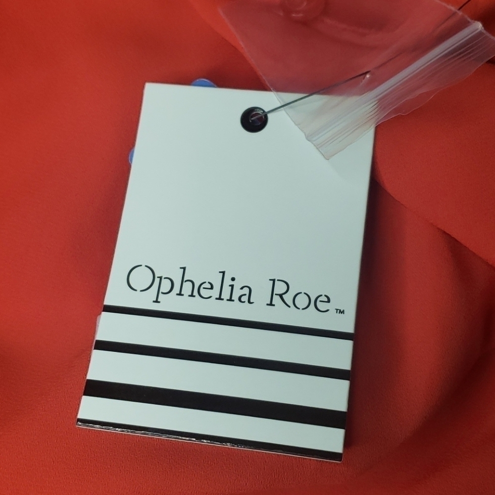 Ophelia Roe Sleeveless Dress Medium Red Cream - Picture 8 of 8